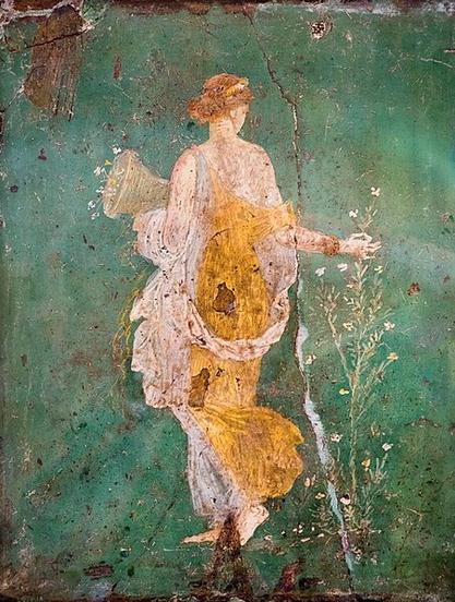 Flora-Chloris, Greco-Roman fresco from Stabiae, C1stAD at Naples National Archaeological Museum