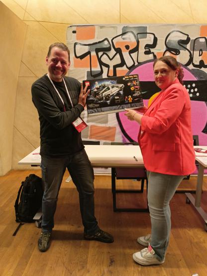 @llogiq getting a "Back To The Future DeLorean" LEGO™ set after winning the Rust quiz