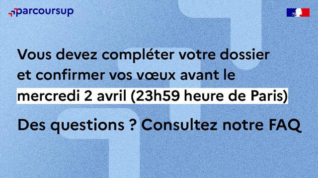 Rappel du calendrier Parcoursup 2025.