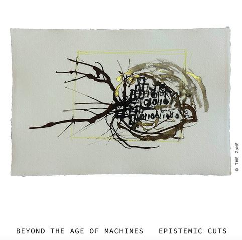 Drawing of a tadpole-like creature with binary code in it.

Title:
Beyond the Age of Machines
Epistemic Cuts