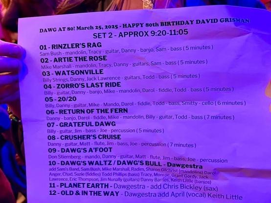 Dawg at 80 / David Grisman's 80th Birthday / Moore Theatre / Seattle, Washington / Tuesday March 25 2025