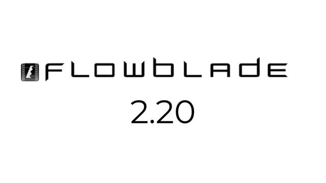 The FLOWBLADE 2.20 logo on a white background.