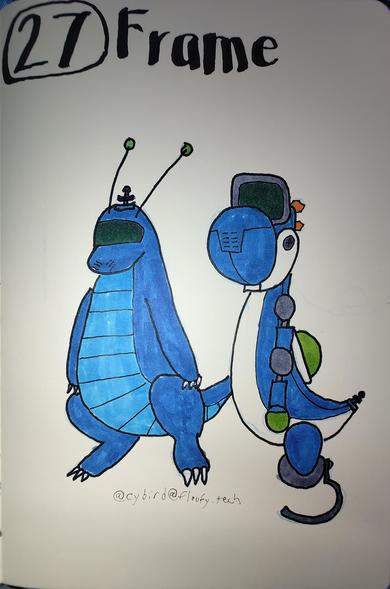 The empty frames of MechaDragonite and YoshBot.