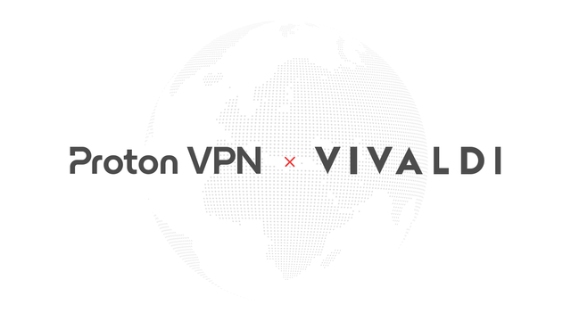 Text on image saying: Proton VPN x Vivaldi