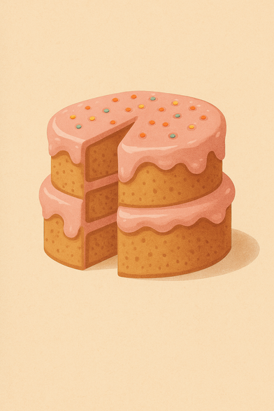 A simple cake with frosting on top of it