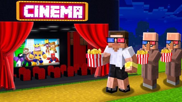 I Opened a Epic Cinema Hall for Villagers in Minecraft..