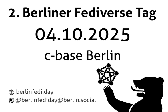 Fediday Logo 2025 mit dem Termin am 04.10.2025 auf der c-base in Berlin