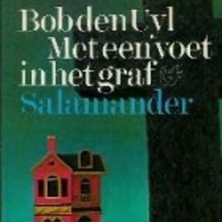 Omslag van de Salamanderpocket "Met een voet in het graf" van Bob den Uyl, 1971.