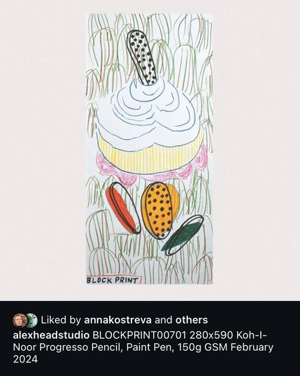 The disks float freely below, above, one pokes out of a cake or cream like object.