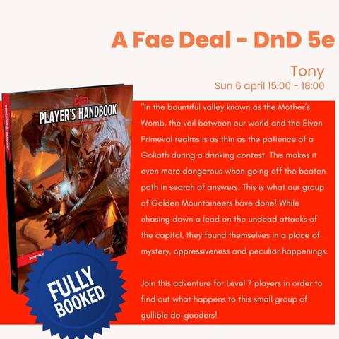 A Fae Deal - DnD 5e
FULLY BOOKED