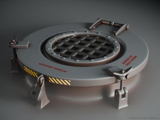Round deck hatch with a grill in the centre