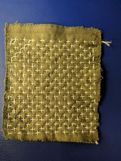 Another picture of the fabric, now with more completed crosses.