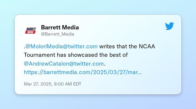 .@MoloriMedia writes that the NCAA Tournament has showcased the best of @AndrewCatalon.
https://t.co/GfhDaa6ikr