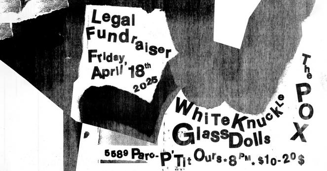 WHITE KNUCKLE, GLASS DOLLS, THE POX - legal fundraiser