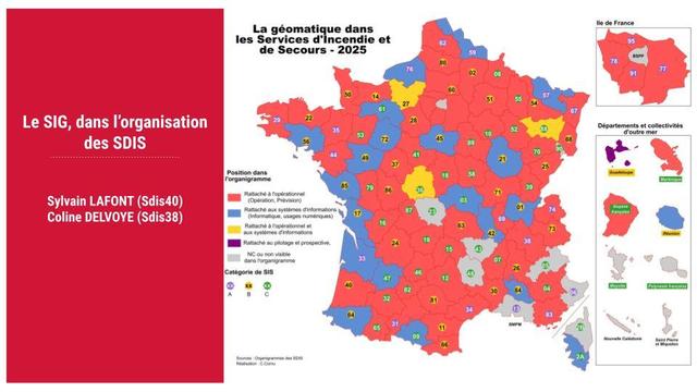 carte de la position des services SIG dans leur SIS en France