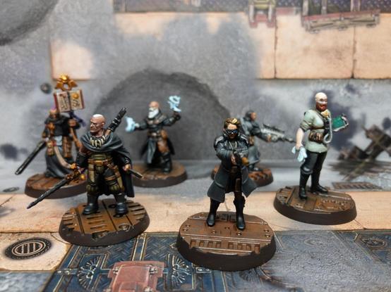 Six lovely and moody slightly disheveled architech specialists just looking badass