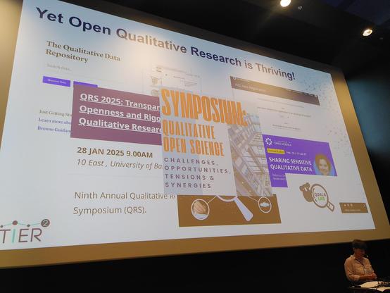 picture of a slide with various events and resources titles "Yet Open Qualitative Research is Thriving"