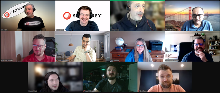 Screenshot of attendees on the March 28, 2025 #SitecoreLunch call.
