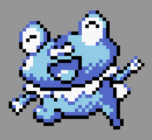 pixel art of froakie in the pokemon gold/silver style