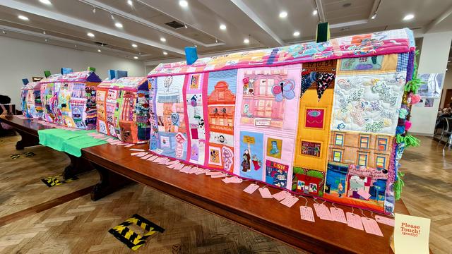 A soft sculptural model of Sauchiehall Street in Glasgow created by a community art project.