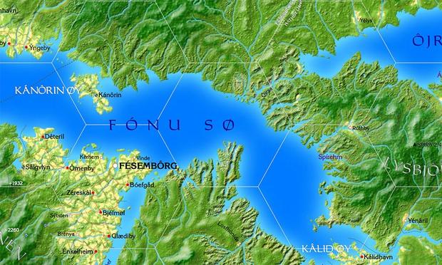 Screenshot of part of a HârnWorld map.