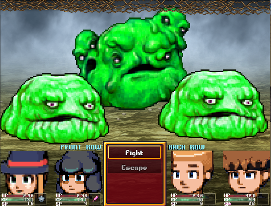 Battle HUD for Ashes of the Moon, an RPG Maker game I'm working on.
