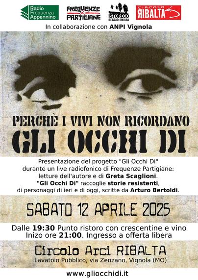 Perché i vivi non ricordano... GLI OCCHI DI. Letture e presentazione progetto