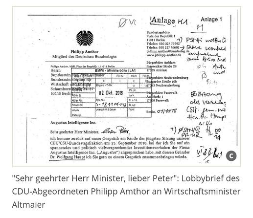 Ausriss aus dem Brief mit Bundestagsbriefkopf und Eingangsstempeln