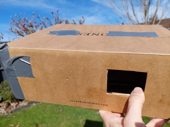 A camera obscura made with a shoebox
