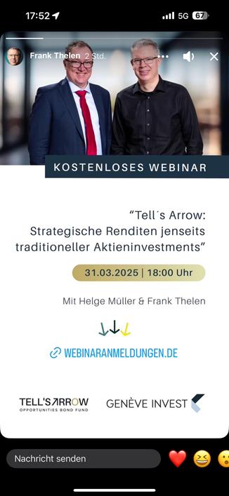 Werbeanzeige auf Meta für Aktien im Namen von Frank Thelen - Original