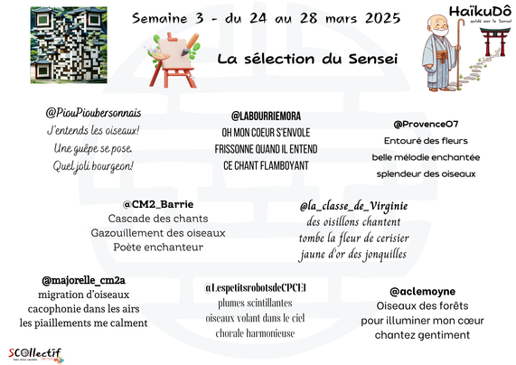 Sélection de 8 haïkus des classes pour la 3e semaine du projet #HaïkuDô