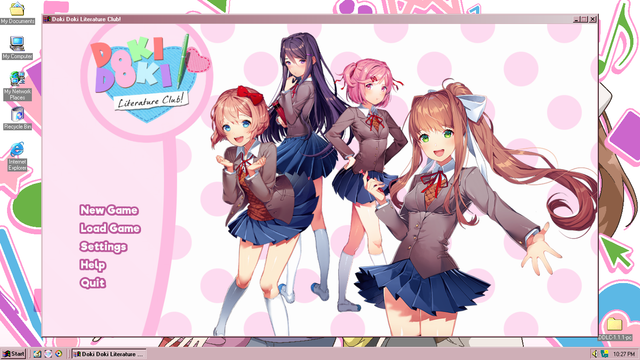 Doki Doki Literature Club running on Windows 2000