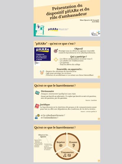 Aperçu des 4 première slides.