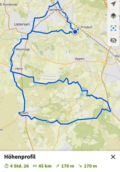 Karte mit der Radtour