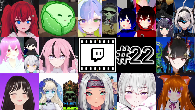 Collage of all featured streamers in the compilation. (From Top tgo bottom, left to right) Hilda, chinesecabbagefarmer, excelsus9 wish Shapesy, KuraiVTuber with Fenris, ExiliumAI with her Dev and the GuestAI, NewBornPowerSource with Russ and Rizza and Aizuki, Chuskei from forest_and_chuskei, Tay from SerinaSanAI, Hoshi818, BlameTheMedia with Abigail, mallowdi, AiRinaRen, and skyekatty