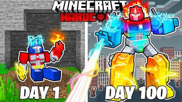 I Survived 100 Days as an ELEMENTAL TRANSFORMER in HARDCORE Minecraft