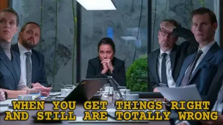 borgens brigitte nyborg at head of briefing room table, all look worried/surprised