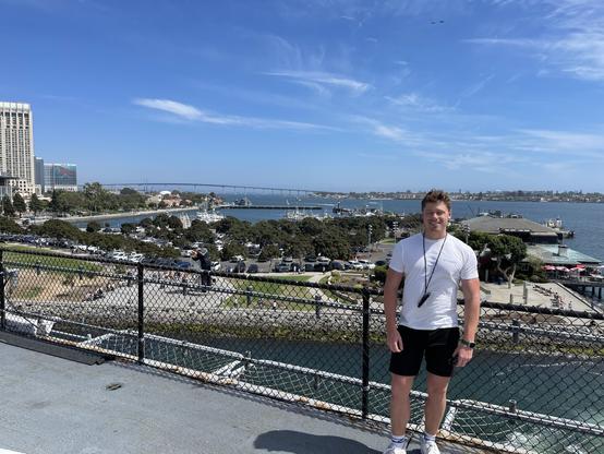 Standing in front of a view over the San Diego waterfront