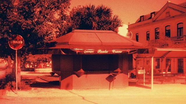 A closed newspaper kiosk in Oliveira do Bairro.
