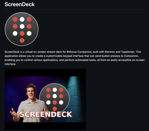 Screenshot z GitHubu ScreenDeck