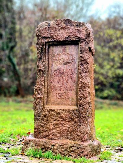 A carved stone marking a location associated with Mary, Queen of Scots.