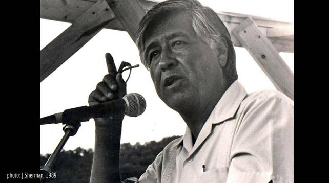 Historic 1989 photo of Cesar Chavez by Jocelyn Sherman