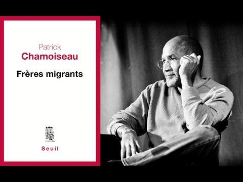 couverture du livre "Frères migrants" et portrait de l'auteur, Patrick Chamoiseau
