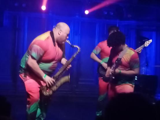 Jared Yee and Joshua de la Victoria playing Saxophone and Guitar respectively