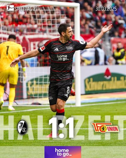 Halbzeit: Freiburg 1, Union 1
