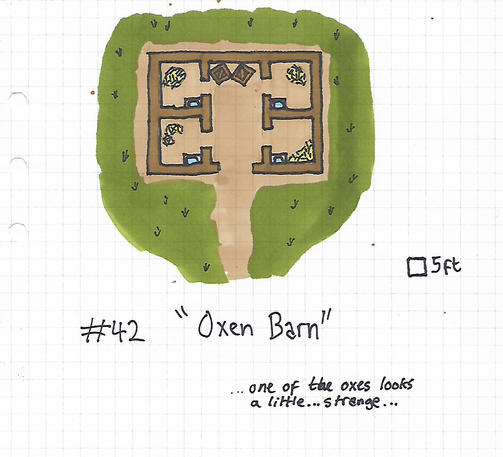 Hand-drawn TTRPG dungeon map.