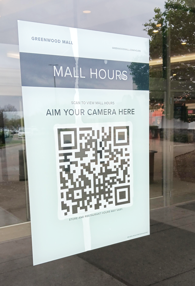 QR code instead of store opening hours