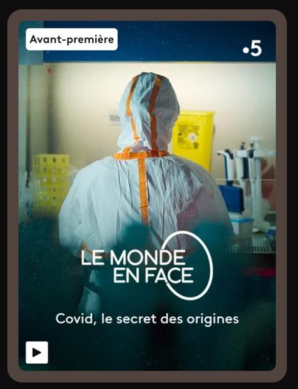 capture d'écran de la vignette du documentaire Covid, le secret des origines