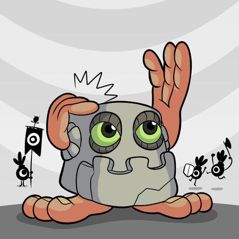 Noggin surrounded by Patapon.