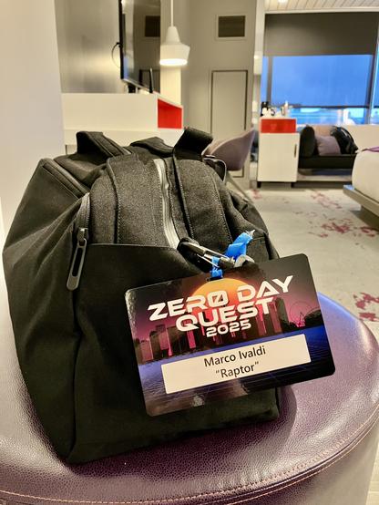 ZDQ duffel bag and badge